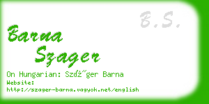 barna szager business card